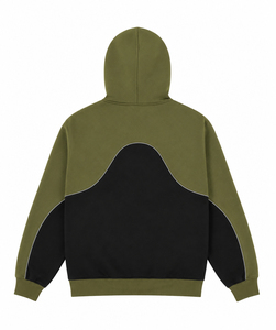 เสื้อฮู้ดดี้สะท้อนแสงแบบมีซิปคู่ทรงหลวมแฟชั่นสุดเท่สำหรับผู้ชาย  ผ้าไนลอนทรงโอเวอร์ไซส์ ไหล่ตก  สไตล์เทคแอนด์แอคทีฟ - Product Image 4