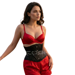 Double Steel Boned Satin <b>Underbust</b> Short Waspie Corset Supplier - Product Image 2