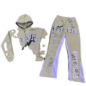 ชุดวอร์มสองชิ้นแบบกำหนดเองได้ชุดวอร์มกางเกงมีฮู้ดแบบแห้งเร็วชุดวิ่งแบบสองชิ้นลายพระอาทิตย์ซีดจาง - Product Image 6