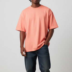 Premium Quality 210gsm Heavy <b>Weight</b> 100% Cotton <b>Blank</b> Loose Boxy Fit Drop Shoulder Custom Logo Men Baggy T-shirts Breathable - Product Image 1