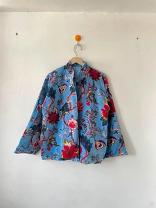 Manufacturer Wholesale Women's <b>Velvet</b> Cotton Kimono Robe <b>Jacket</b> Short Party Coat Cardigan Lace Washable Bird Print V-neck - Product Image 3