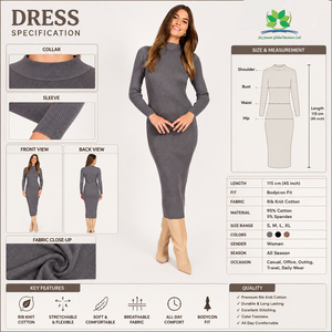 Robe pull moulante en laine tricotée pour femme, style moderne, fabrication OEM, vente en gros, fournisseur d'usine, MOQ - Product Image 5