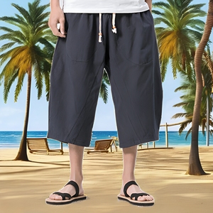 Shorts Bermuda pour Hommes 100% Coton, Décontractés, Respirants, Taille Haute, Cordon de Serrage avec Poches - Product Image 6