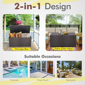 175-Gallon Outdoor <b>Storage</b> <b>Box</b> with Universal Wheels & Zippered Liner - Product Image 4