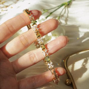 Bracelet en pierre précieuse péridot naturelle, argent sterling 925, plaqué or rose 14 carats, cadeau pierre de naissance d'août - Product Image 3