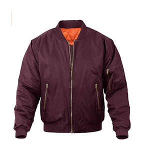 Bomber Jacket Padded Zip Outerwear Warm Lined Windbreaker Ribbed Trim Custom Clothing Wholesale Winter Apparel Casual <b>Coats</b> - Product Image 4