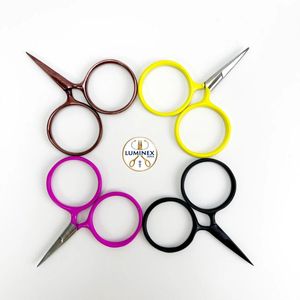 กรรไกรปักลายทรงกลมสีดำ ด้ามจับทรงกลมสีชมพูเหลือง - Product Image 2