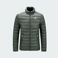 Veste matelassée unisexe personnalisée en usine, imperméable, écologique, antibactérienne, pour garder au chaud, manteau d'hiver décontracté avec broderie du logo sur le devant
