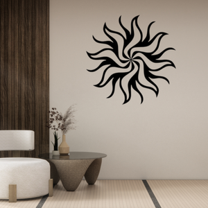 Sculpture murale en métal moderne abstraite en forme de soleil en spirale, silhouette de soleil tribal découpée au laser, pour la maison, le jardin, le salon - Product Image 2