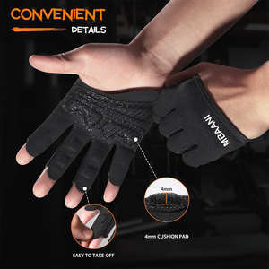 3/4 Finger Workout Gloves for Men Women, Full Palm Protection & Silicone Grip Gym for Weightlifting Exercise Smartwatch Friendly - Product Image 3
