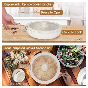 Set di Pentole in Alluminio Antiaderente da 9 Pezzi con Manici Staccabili, Lavabili in Lavastoviglie e Adatti al Forno, con Coperchi in Vetro Temperato per Uso in Cucina - Product Image 3