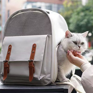 Sac à dos respirant pour animaux de compagnie avec fenêtre en maille pour chats et petits chiens, sac de voyage portable avec sangles réglables et poche avant - Product Image 4