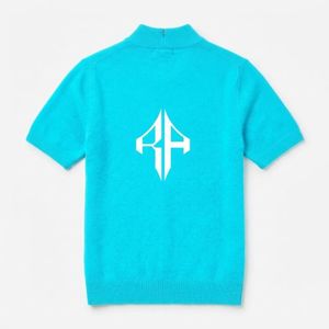 Pull en maille à manches courtes avec logo blanc sur le devant, en acrylique/coton, respirant et à séchage rapide pour homme par RIVIAN ATLANTIC - Product Image 3