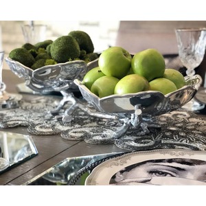 Bol décoratif élégant en forme de fleur 2 en 1, idéal pour servir aux invités et présenter en cadeau, article de décoration d'intérieur de luxe en provenance d'Inde - Product Image 5