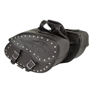 Nouvelles sacoches de moto en cuir imperméables et durables avec clous pour le bagage du motard - Product Image 2