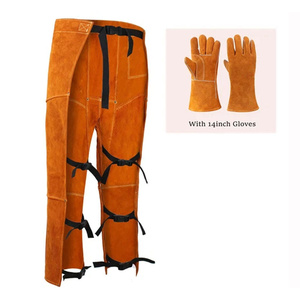 Pantalon de soudeur en cuir de vachette premium, résistant à la chaleur et aux flammes, protection des jambes, sécurité industrielle, lutte contre les incendies, niveau 500-1000°C - Product Image 4