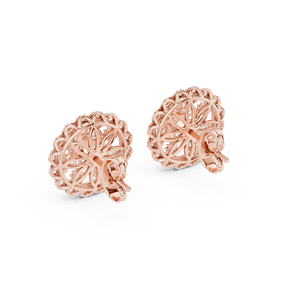 Ensemble de clous d'oreilles SUNLACE en diamants de laboratoire floraux sertis en or rose massif 18 carats, pour fiançailles, mariage, soirées, occasions spéciales, événements glamour et usage quotidien - Product Image 3