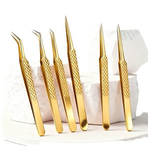 Pinzas de Acero Inoxidable de Primera Calidad con Punta Suave para Extensiones de Pestañas de Volumen y Clásicas - Product Image 1