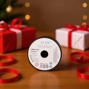 ริบบิ้นของขวัญ 5 มม. x 100 หลา สีเบจ สำหรับบรรจุภัณฑ์ - Product Image 3