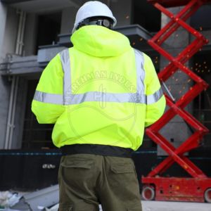 Reflective Safety Clothing With Waterproof Silk Fabric Jacket Black Polyester Safety Jacket High Visibility Workwear - Product Image 2