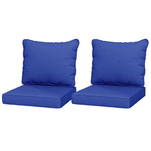Set di 4 Cuscini Blu Navy per Sedie da Patio con Seduta e Schienale, Resistenti allo Sbiadimento, Cuscini e Imbottiture di Ricambio per Esterni - Product Image 1
