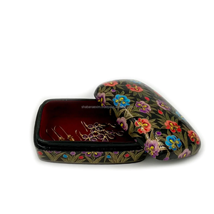 Boîte de rangement ovale décorative en papier mâché faite à la main pour bijoux, cadeau, organisation d'accessoires féminins, motif floral durable - Product Image 4