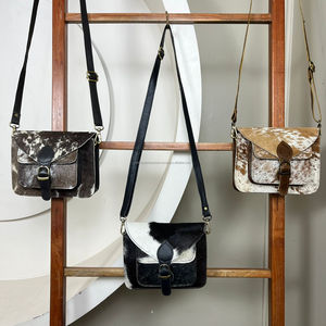 กระเป๋าสะพายคาดลำตัวหนังวัวแท้สำหรับผู้หญิงดีไซน์ใหม่สไตล์ตะวันตกกระเป๋าถือสะพายข้างหนังวัวแท้ - Product Image 5