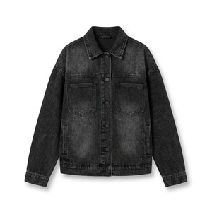 Veste en jean boyfriend pour femme, denim délavé, pour marques de streetwear, marque privée, approvisionnement en gros - Product Image 6