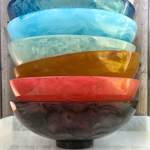 ชามเรซิ่นทำมือสีสันสดใส คุณภาพดีเยี่ยม พร้อมฐานรอง สำหรับใส่ช็อกโกแลต ลูกอม ขนมหวาน และเครื่องประดับ - Product Image 1