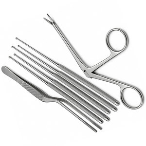 Juego de 7 Instrumentos ORL de Acero Inoxidable Alemán Reutilizables Manuales con Certificación CE, de Alta Calidad, con Raspador Nasal Fomon de Doble Extremo - Product Image 4