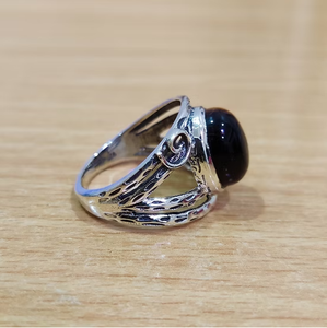 Tiger Eye Gemstone Split Band <b>925</b> <b>Silver</b> <b>Ring</b> Trendy Casual Vintage Jewelry Customized By JAIPUR <b>SILVER</b> - Product Image 3