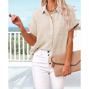 2025 conjuntos de dos piezas informales de verano para mujer, pantalones cortos holgados por encima de la rodilla, trajes de lino a la moda, talla XS - Product Image 5