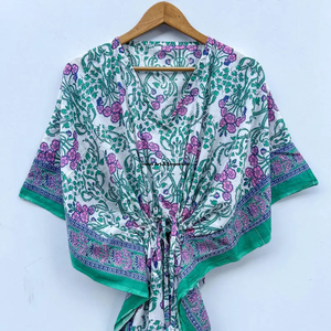Wholesale Hand Block Printed Cotton <b>Kaftan</b> Block Printed Cotton <b>Beach</b> <b>Kaftan</b> Women Party Dress Wear Night Maxi Dress - Product Image 3