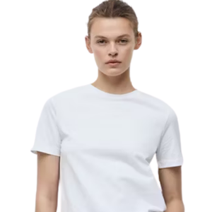T-shirt classique à col rond pour femme, manches courtes, coupe régulière, décontracté, personnalisable, en jersey de coton, pour le quotidien - Product Image 3