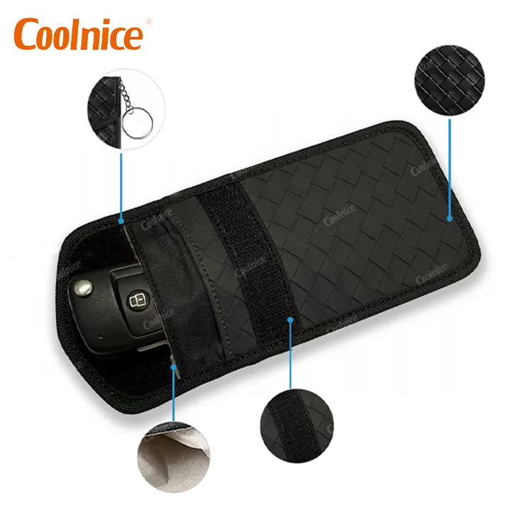 2023 New Trend Faraday Car Key Signals Blocker Case Credit Card Holder Carbon Fiber RFID keyless Anti Car Theft Pouch