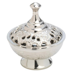 เครื่องหอมทองเหลืองเรซินชุบนิกเกิลทำด้วยมือมีความสูง3.54นิ้วพร้อมตะแกรงสำหรับจุดธูปถ่าน - Product Image 1