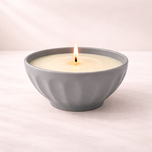 Vase à bougie en céramique bleu doux, cannelé, à paroi épaisse, résistant à la chaleur, finition mate lisse, simple mèche, luxe, réutilisable, décoration d'intérieur - Product Image 6