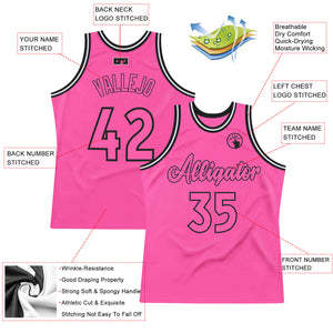 Maillot de basket rétro rose personnalisé avec nom et numéro, débardeur réversible pour hommes et enfants, 100% polyester TriPro - Product Image 2