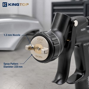 Pistolet à peinture à alimentation par gravité 6200 avec gobelet pour la retouche automobile et les revêtements généraux - Product Image 4