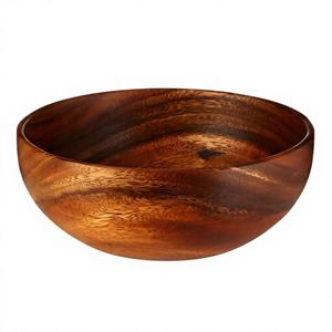Bol de service vintage en bois de manguier, fait main, rond, avec incrustation florale argentée, pour salade, service alimentaire, cadeau, décoration de table - Product Image 3