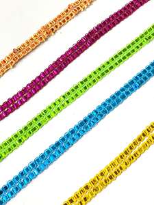 TROYA KT 3cm, Adorno de Encaje con Lentejuelas Bordadas, Hecho a Mano, Ecológico, 100% Poliéster, Diseño Geométrico Dorado y Plateado Erkoumi - Product Image 6