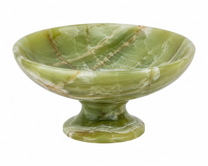 Bol à fruits en marbre onyx vert, poli, en pierre massif, taille personnalisée pour la décoration de table et le service des aliments - Product Image 3