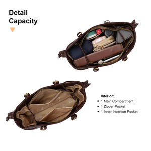 กระเป๋าถือผู้หญิงทรงบอสตัน รุ่นคลาสสิค Hody TASHA BAG ขนาด 10.6 นิ้ว ทำจากหนังสังเคราะห์ ปิดด้วยซิป บุผ้าซาติน เหมาะสำหรับใช้ในชีวิตประจำวัน - Product Image 6