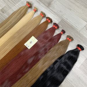 ผมต่อแบบมนุษย์เคราตินแบบปลายแหลมผมต่อแบบเส้นผมเป็นเส้นเดี่ยวพร้อมหนังกำพร้าสีสดจากเวียดนาม - Product Image 4