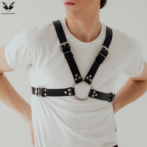 Nuevo Cinturón de Cuero Estilo Punk Rock con Cadenas Colgantes y Anillo en O, Arnés Corporal, Accesorios para Festivales y Raves para Adultos - Product Image 2