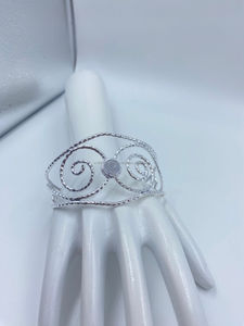 Pulseras de plata unisex, brazaletes elegantes ajustables, Perla moderna, piedra principal, pulseras de moda clásicas contemporáneas, brazaletes - Product Image 1