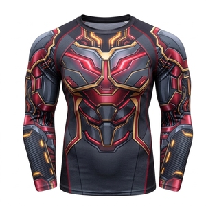 Camiseta de Compresión de Manga Larga Unisex Personalizada con Protección Solar UPF50, Impresión Digital, Poliéster/Spandex, Secado Rápido, para Artes Marciales BJJ - Product Image 1