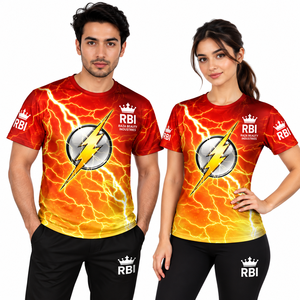 T-shirt col rond pour homme, 220 grammes, coupe ample, sportif, en jersey non tissé, teint en fil, imprimé numériquement, vierge, 100 % polyester, écologique - Product Image 4