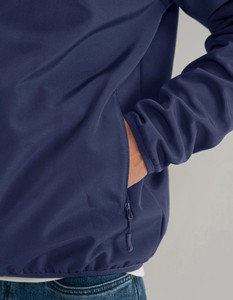 Veste polaire bleu marine pour homme, fermeture éclair intégrale, coupe décontractée, coupe-vent chaud, imperméable, vêtement d'hiver, coupe régulière, couleur unie, coque en polyester - Product Image 3
