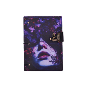A5 Gothic Art <b>Notebook</b> Abstract Face Design with Metal Lock 100 Pages | Handmade Paper Journal Creative <b>Diary</b> Eco Friendly Gift - Product Image 2